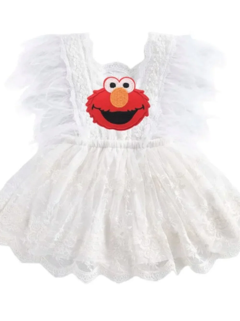 Elmo Dress Lace Birthday Outfit Elmo Clothes Sesame Street Dress romper